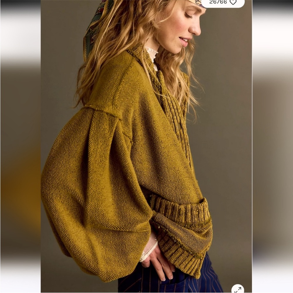 Free People We The Free Cute In This Cardi in Fir Green - Picture 2 of 6
